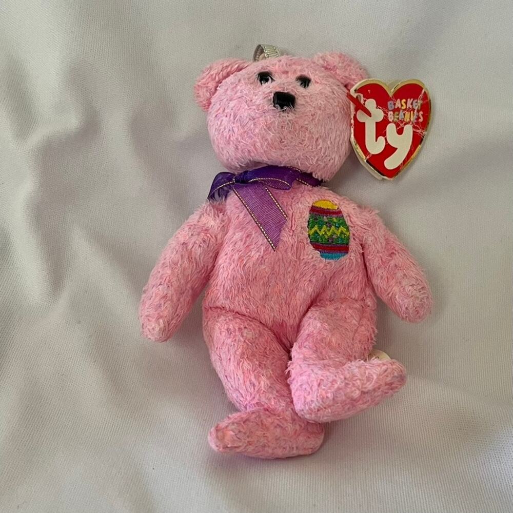Ty Basket Beanies Eggs Pink Mini Bear Ornament